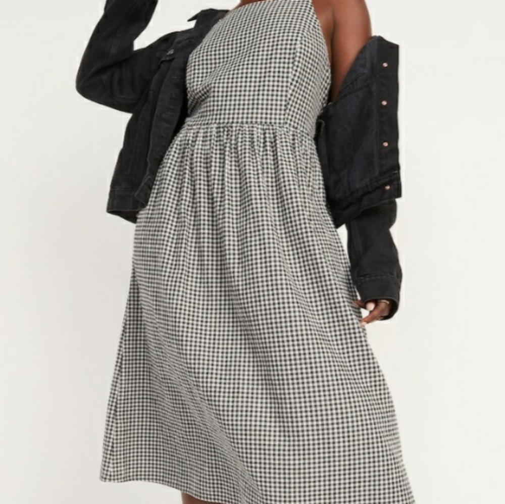 NWT-Old Navy Gingham Midi Cami Dress- Large